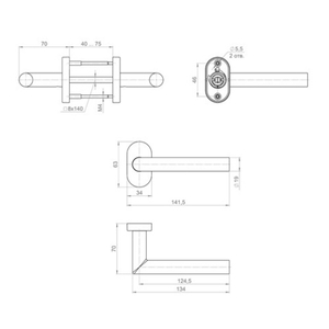 Ручка раздельная FUARO DSS-0204P/19 (нержавейка 201) /60353/
