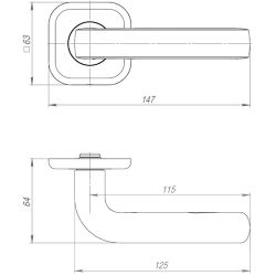 Ручка раздельная AJAX TORO JK BL-24 черный, квадрат 170мм /62353/