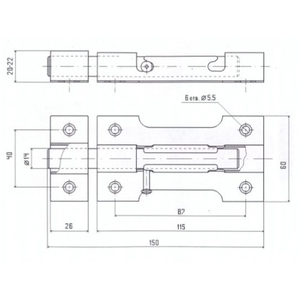 Засов накладной "Делга" круглый (медь)