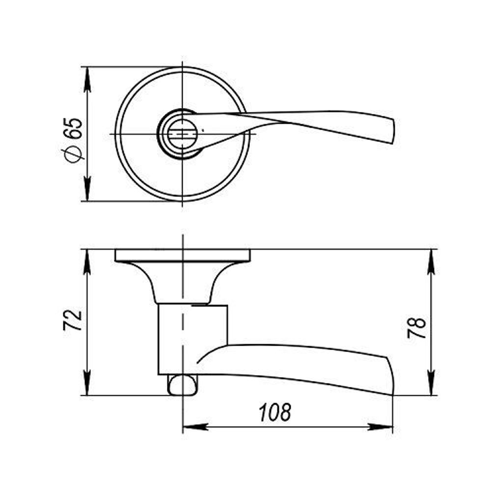 Ручка защелка AJAX 6010 SN-B (фик.) мат.никель /39519/
