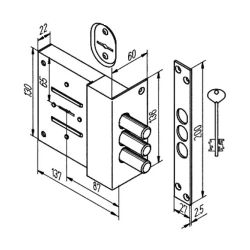 Замок накладной сувальдный KERBEROS 110.11.003 3кл.