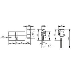Цилиндровый механизм с вертушкой PUNTO Z402/110 mm (50+10+50) CP хром 5кл. /36189/
