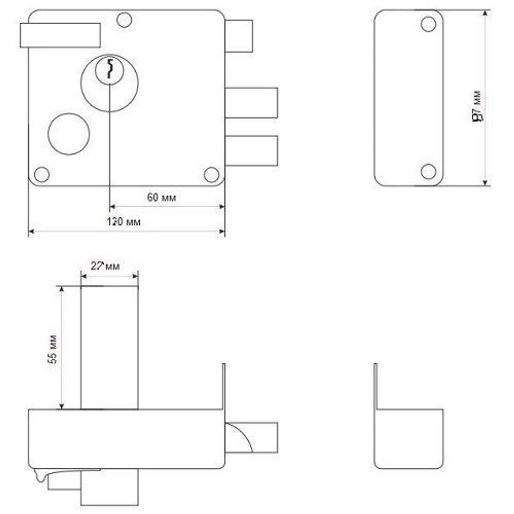 Замок накладной DOOR LOCK 9331 перф. ключ