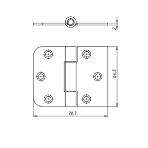 Петля накладная КУНГУР ПНУ-65 цинк (100) (1 шт)