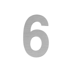 Цифра дверная самоклеящаяся FUARO "6" SS304 (50х30) SSC сатин.хром /46949/