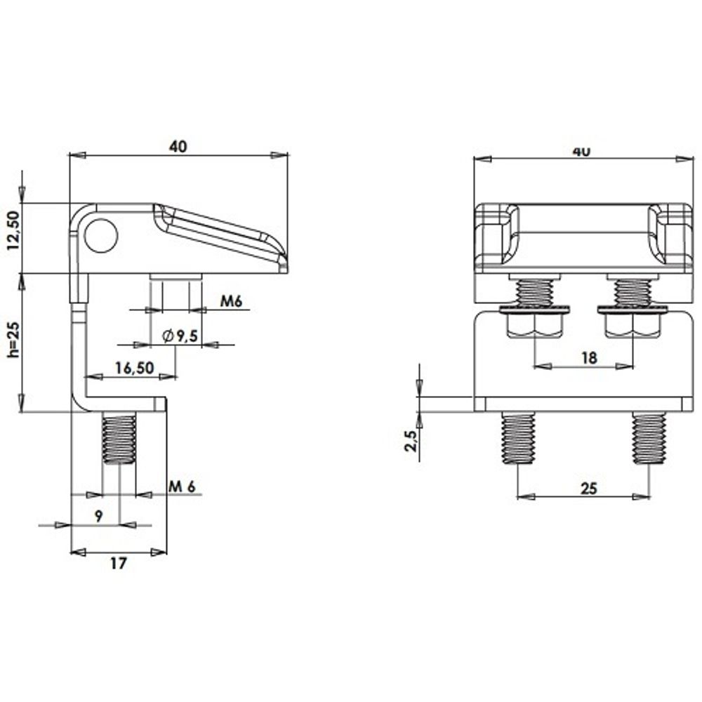 Петля угловая МК-20 М6