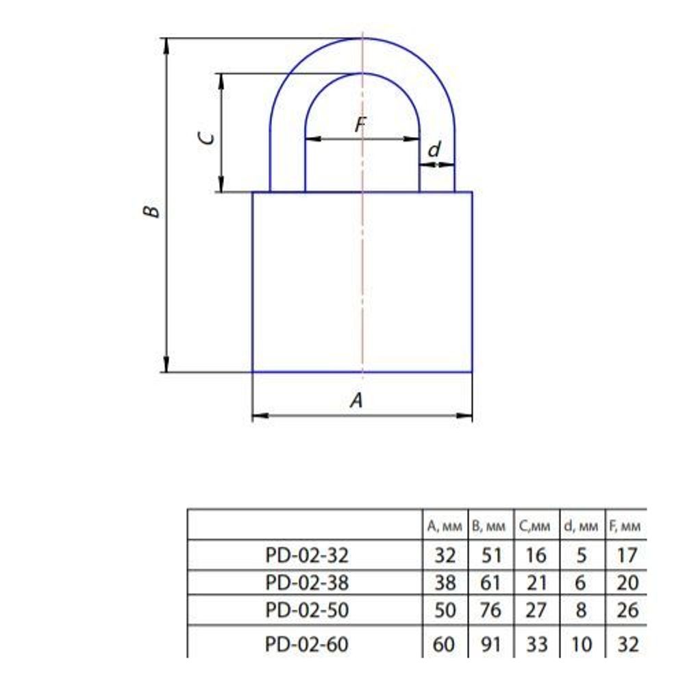Замок навесной APECS PD-02-60