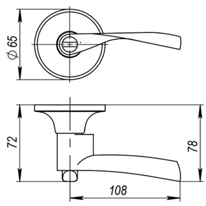 Ручка защелка AJAX 6010 BL-Е (кл./фик.) черный /44517/