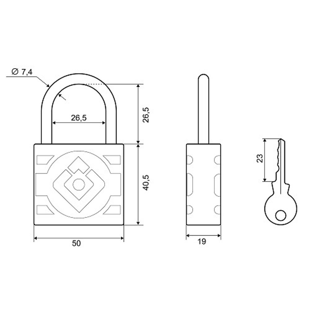 Замок навесной PALLADIUM 305F-50