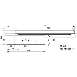 Доводчик дверной DORMA TS92 B EN 1-4 белый