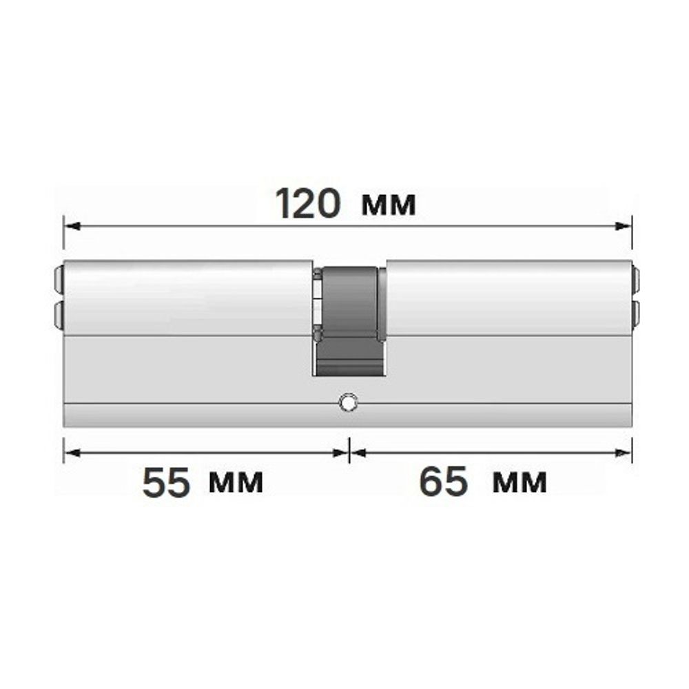 Механизм цилиндровый ABUS X6410 ключ/ключ 55-65 (120 мм) NI (5 key)