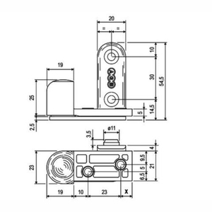Комплект петель угловых AGB 2R E10006.41.06 (хром)