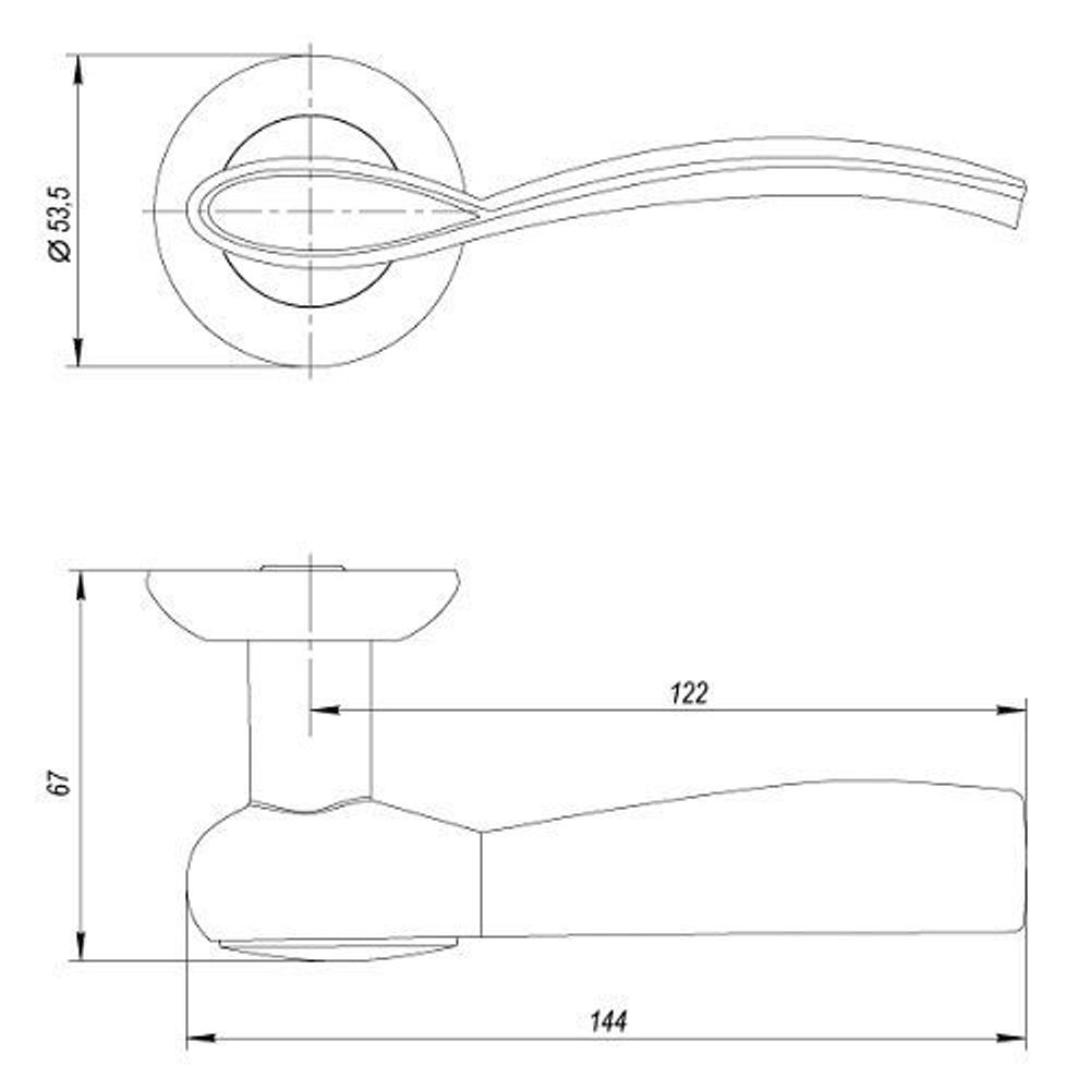 Ручка раздельная PUNTO FENIX ZR ABG-6 бронза /41127/