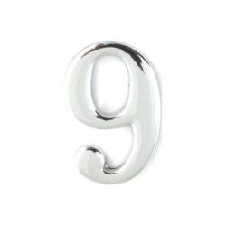 Цифра на клеевой основе АЛЛЮР "6-9" хром (пластик)