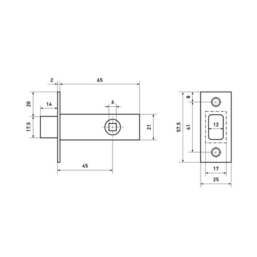 Задвижка врезная АЛЛЮР АРТ LB45-6 SN мат.никель