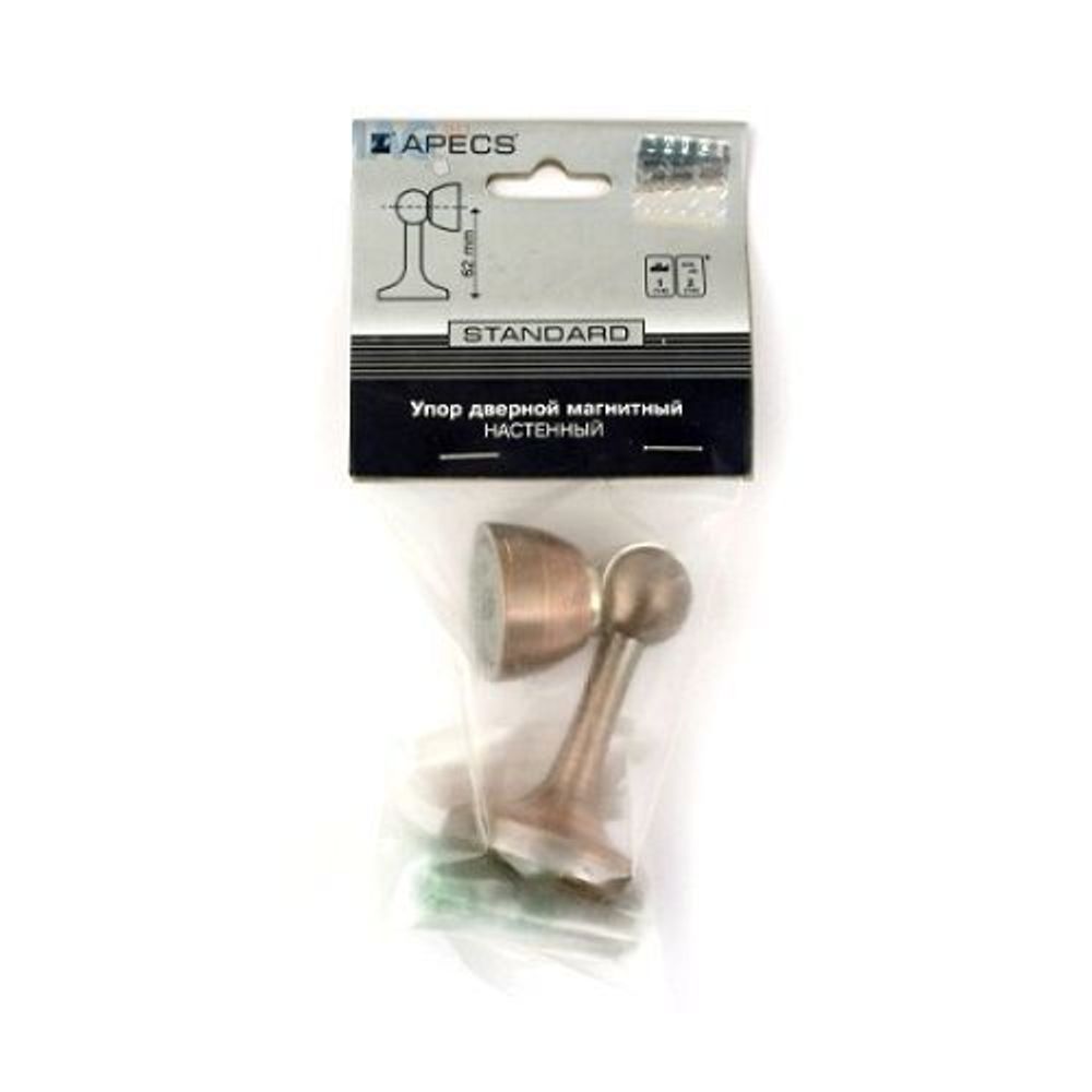 Упор дверной магнитный APECS DS-2761-M AC медь