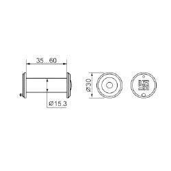 Глазок дверной FUARO DVZ1, 16/200/35-60 GP золото /27291/