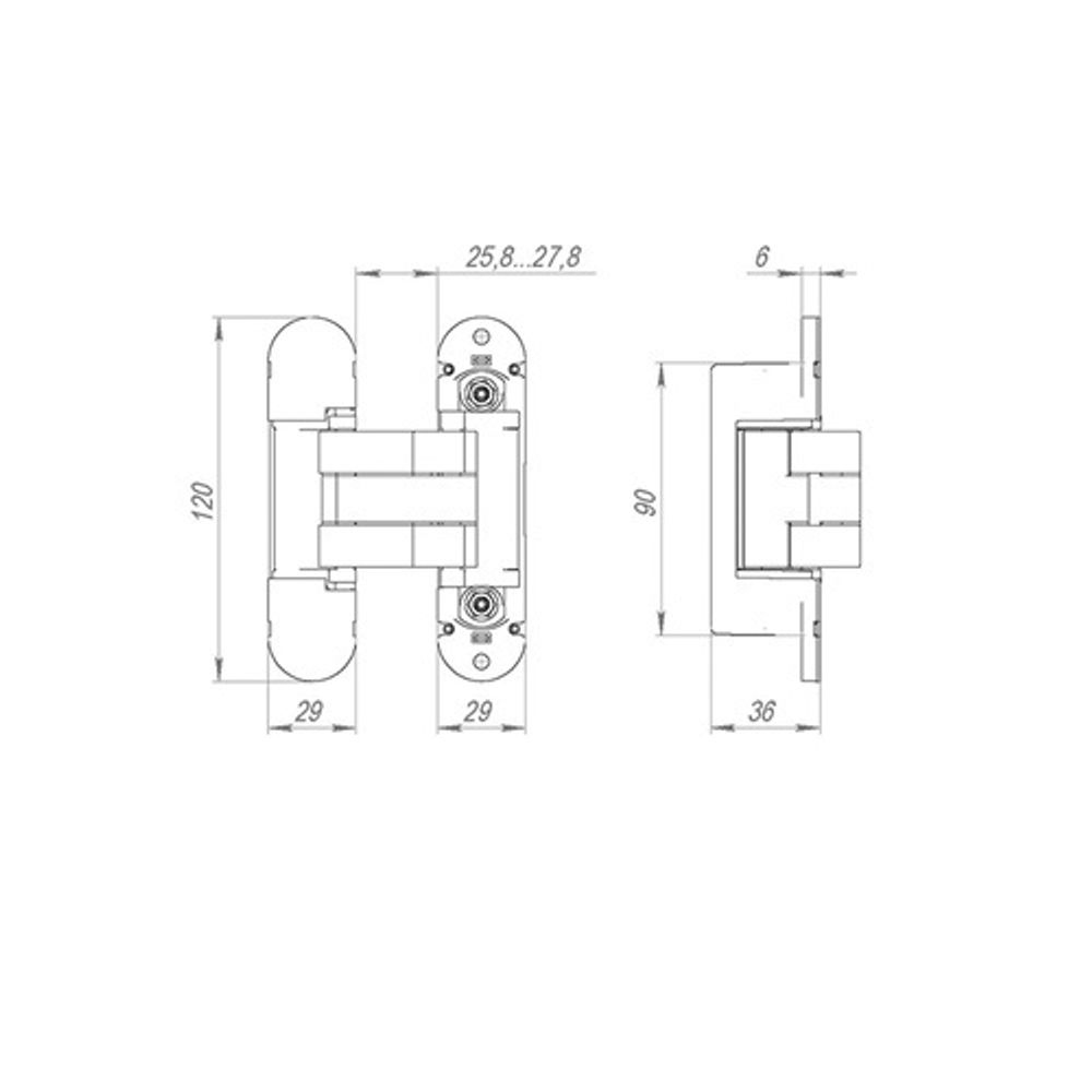 Петля скрытой установки ARMADILLO U3D8000.VPG BL черный /46767/ (1 шт)