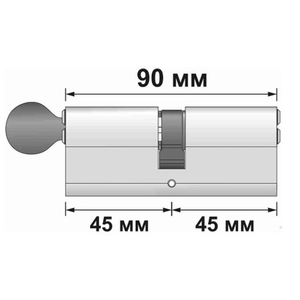 Цилиндровый механизм с вертушкой FUARO G-PRO502/90 mm (40+10+40) SSC сатин. хром 5 кл. /64227/