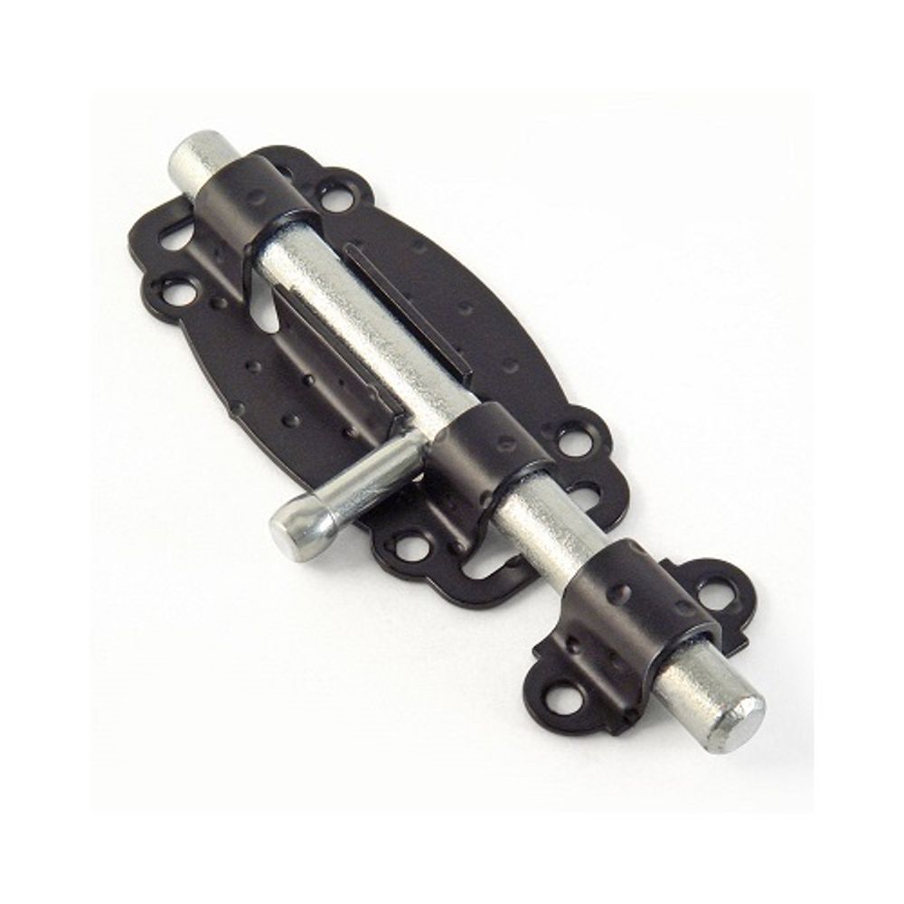 Задвижка дверная НОЭЗ ЗД-100-Кр черный матовый/цинк