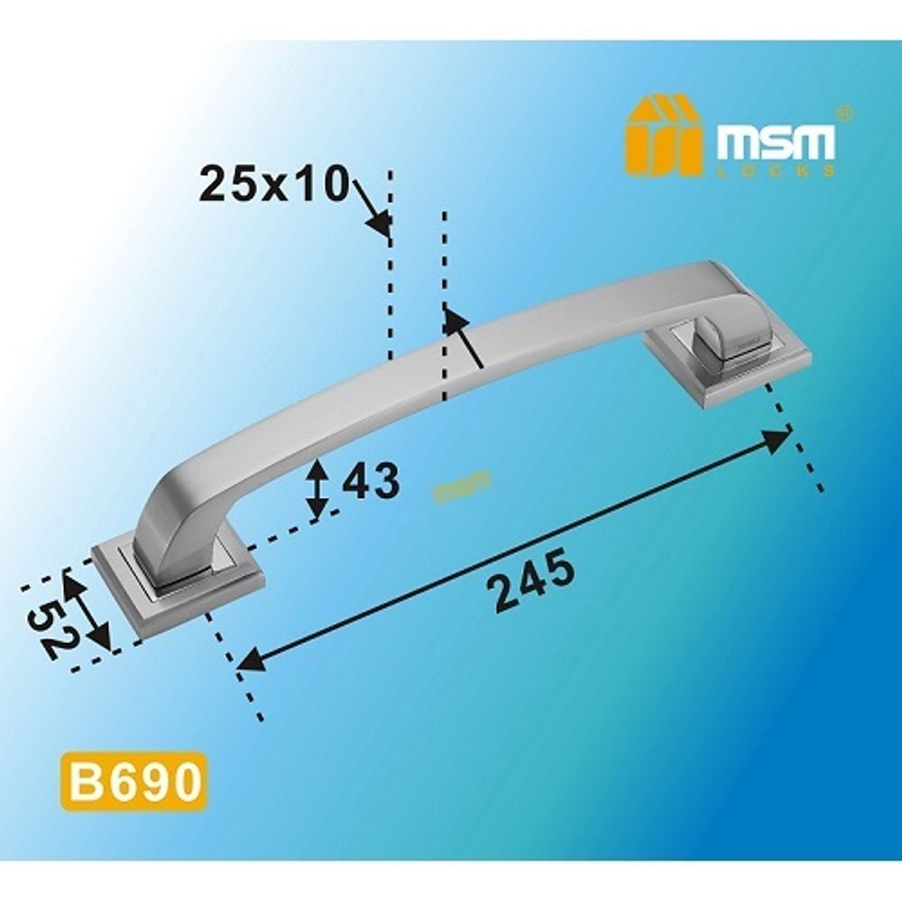 Ручка-скоба MSM B690 SN/CP мат.никель/хром