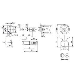 Ручка защелка PUNTO 6072 PB-B (фик.) золото /25221/