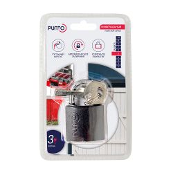 Замок навесной PUNTO PK-0132 3 кл. /59105/