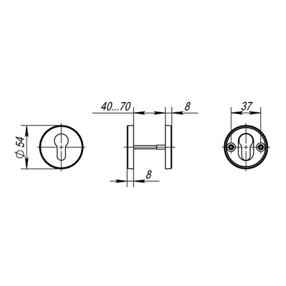 Накладка под цилиндр FUARO DSS-02-ET (нержавейка 304) /35697/