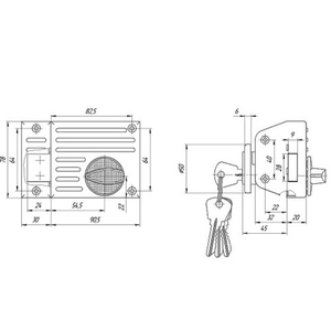 Замок накладной ЗЕНИТ ЗН1-2 черный