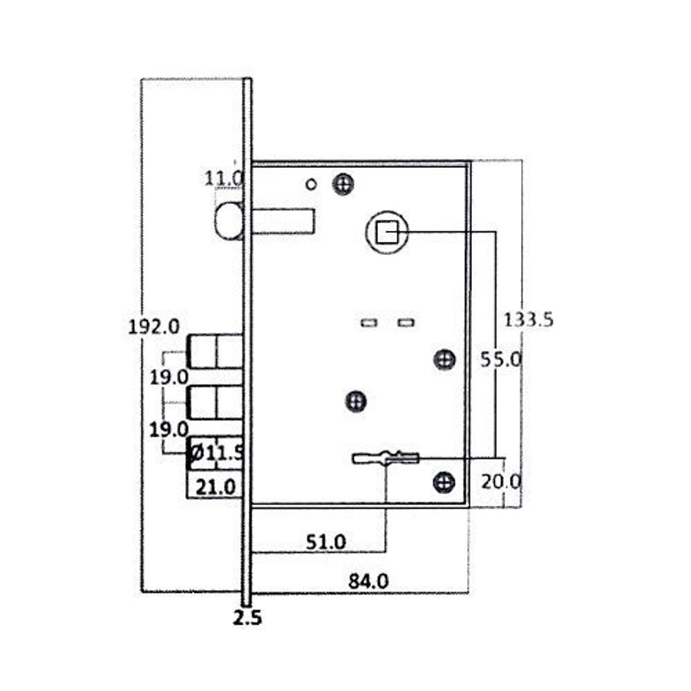Замок врезной сувальдный VETTORE 008 CP хром