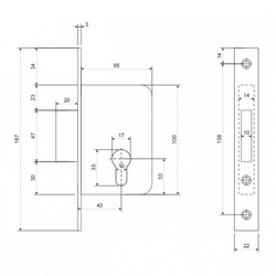 Замок врезной APECS 95/60 CR хром