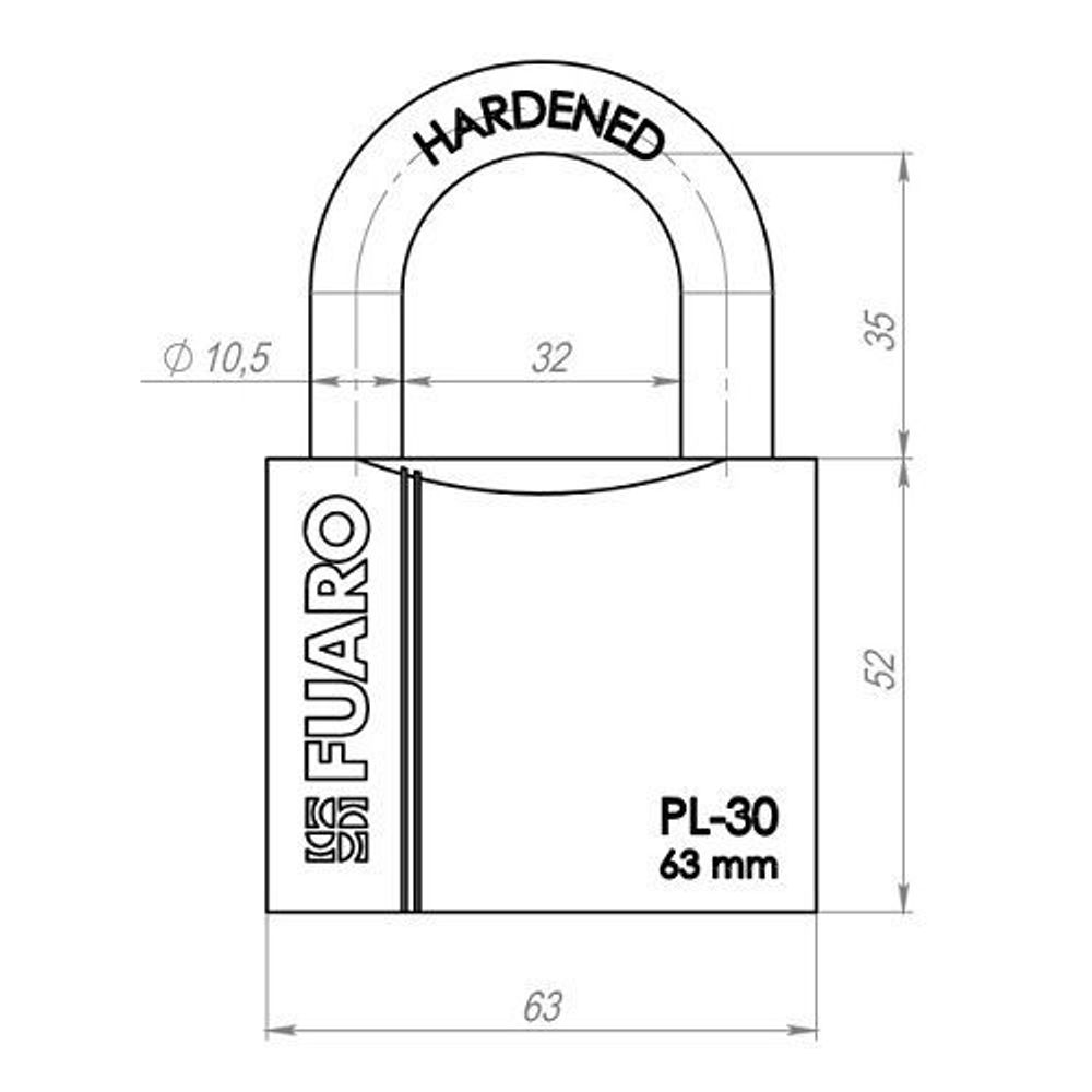 Замок навесной FUARO PL-3063 3кл. /26343/