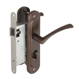 Корпус врезного замка с ручками на планке AJAX KIT А7-5555/3 W/B MOS /41567/