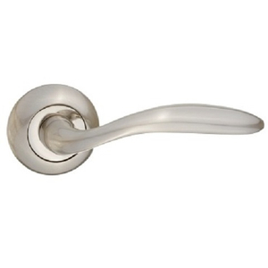 Ручка дверная RENZ 94-08 SN/NP "Гориция" (никель матовый/никель блестящий)