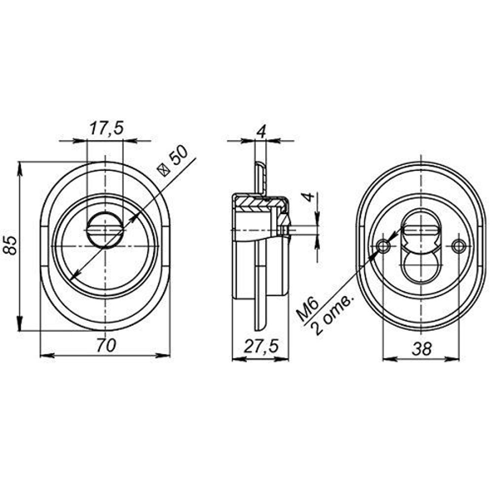 Броненакладка врезная FUARO DEF 9726 M6x90 AB бронза /38799/