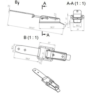 Замок накидной КУНГУР L-130 цинк (1 шт)