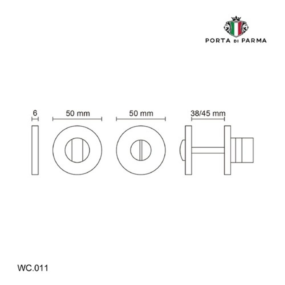 Ручка поворотная PORTA DI PARMA WC.011.05 GR графит
