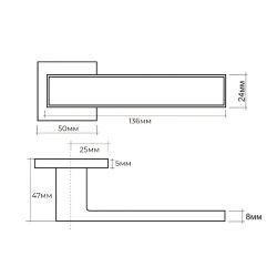 Ручка раздельная ABRISS R21.120 MCP/BL матовый хром/черный