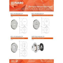 Декоративная накладка FUARO ESC 476 (90х65) СP хром /39681/ (1 шт)