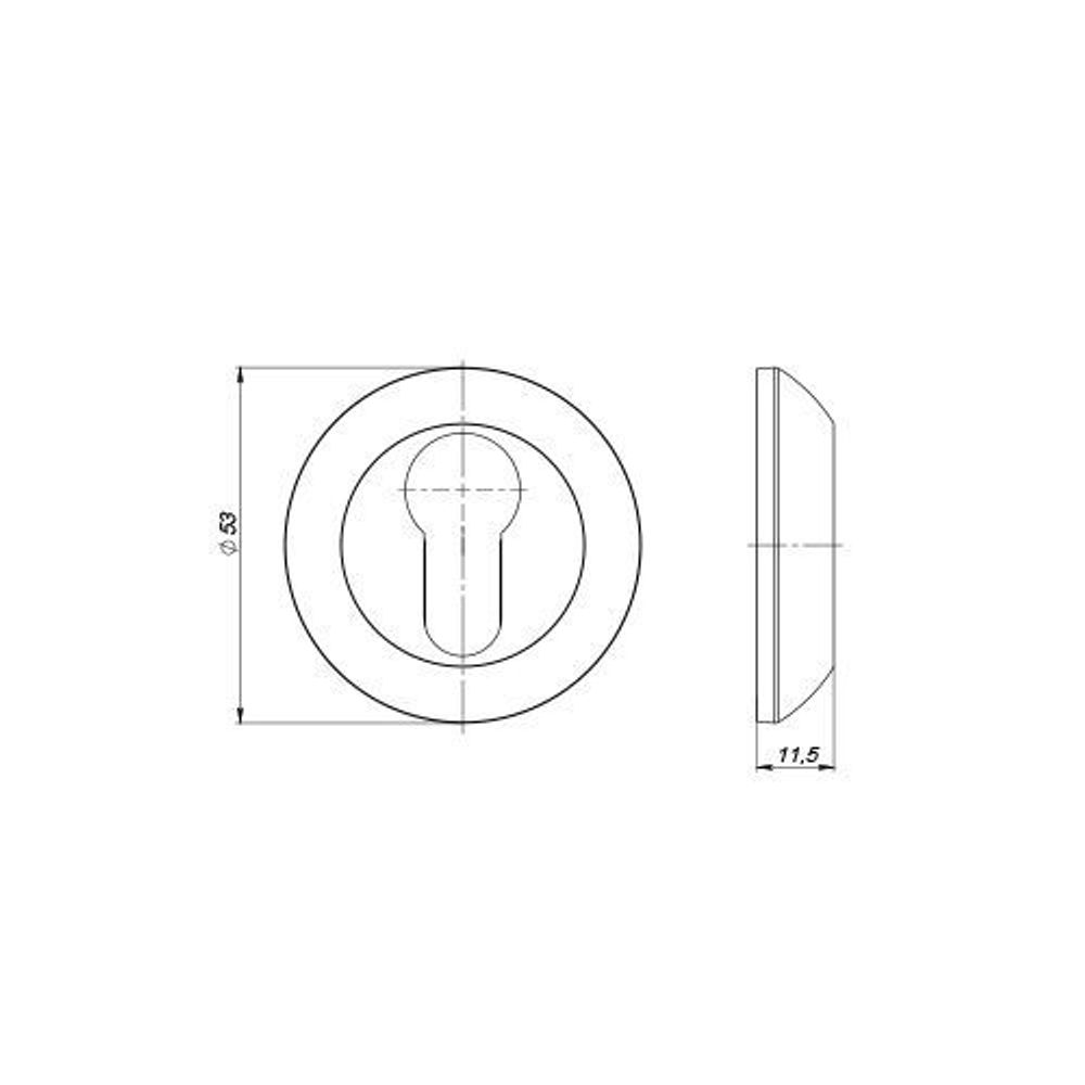 Накладка под цилиндр PUNTO ET ZR SN/CP-3 мат.никель/хром /41103/
