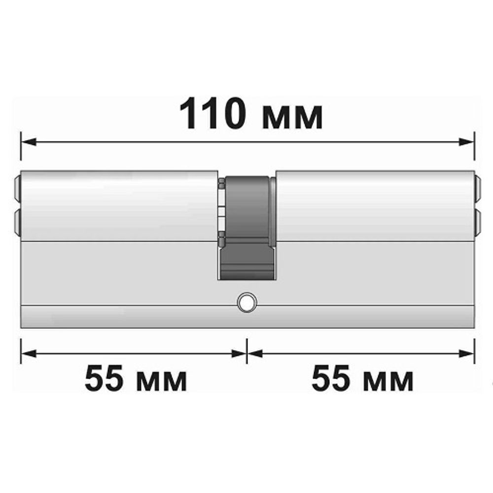 Механизм цилиндровый ABUS X6410 ключ/ключ 55-55 (110 мм) NI (5 key)
