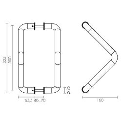Ручка-скоба FUARO PH-26-25/300-INOX нержавейка 304 /39041/