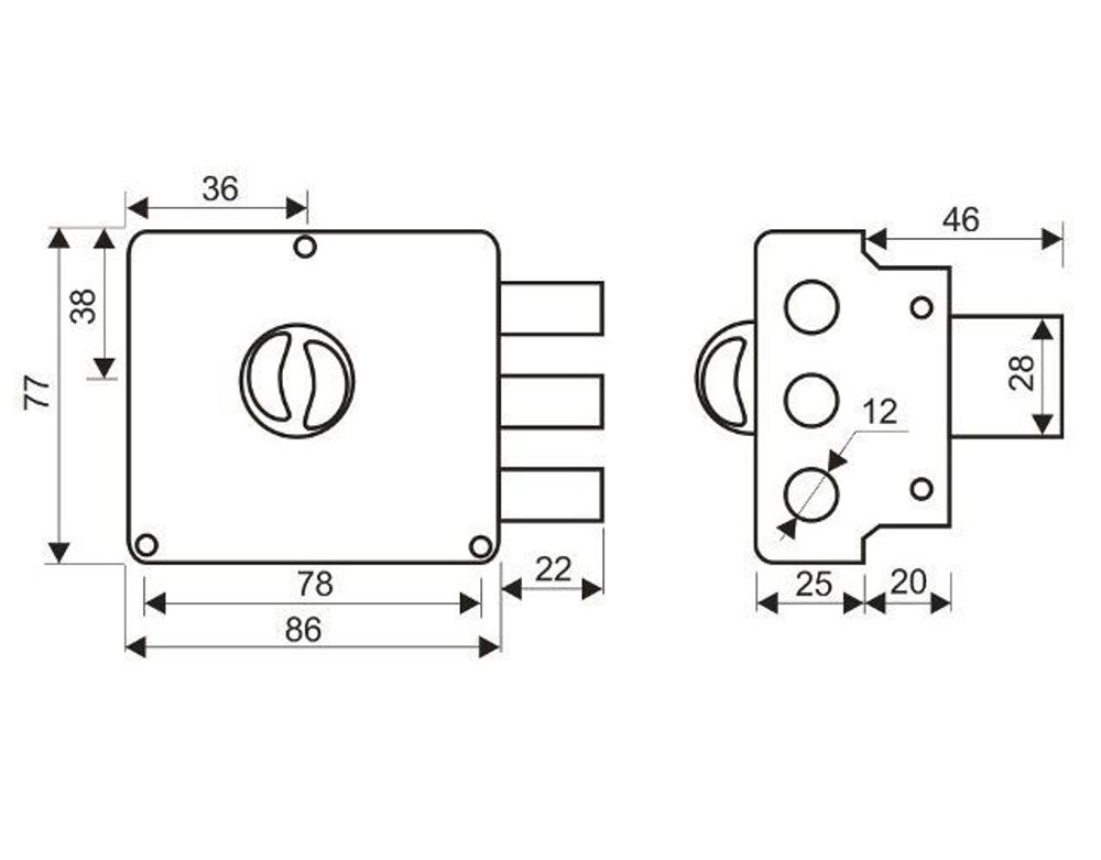 Замок накладной АЛЛЮР ЗН1-3-1
