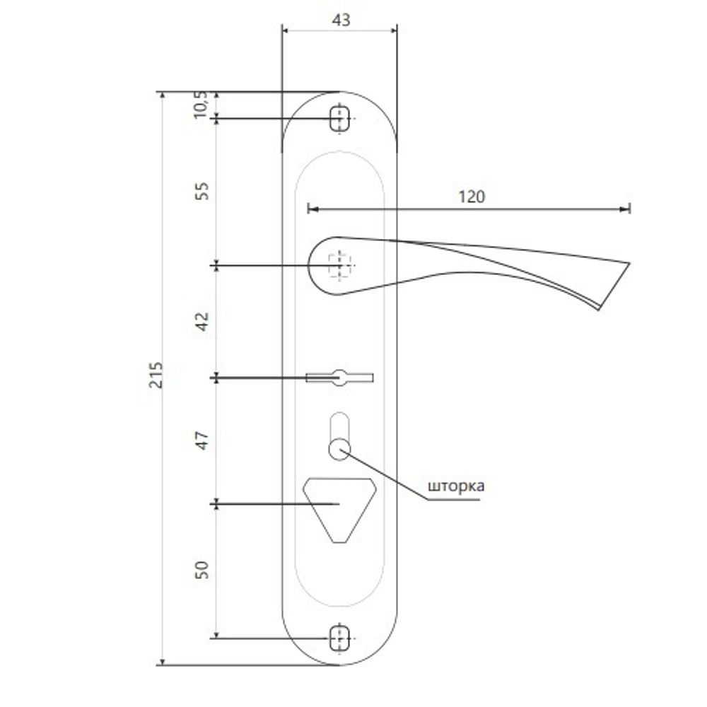 Ручки на планке AVERS HP-42.0123-S-C CR L хром левая