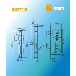 Корпус врезного замка MSM ML85B CP хром