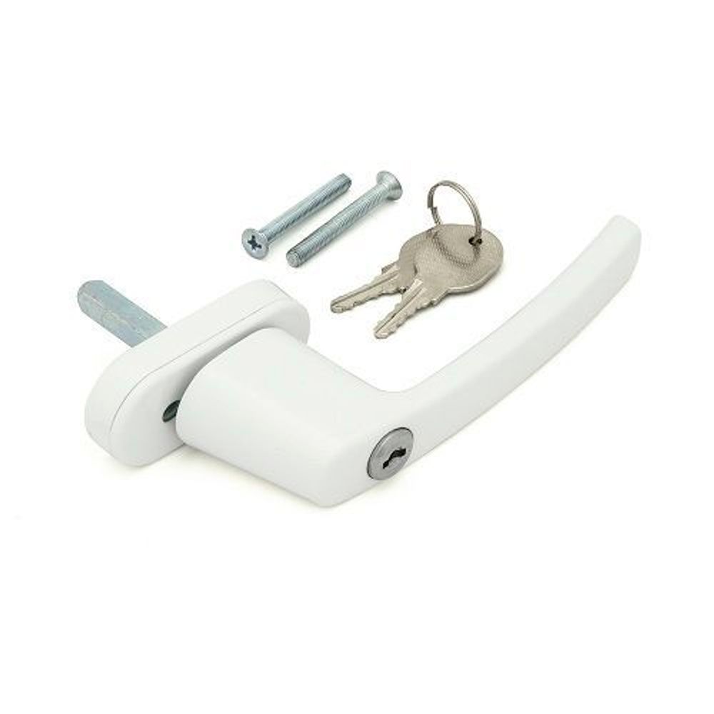 Ручка оконная белая с запиранием ALUTECH