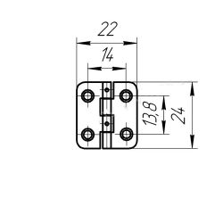 Петля карточная КУНГУР 22х24 цинк (300) (1 шт)