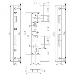 Замок врезной KALE KILIT 192 P CP 35мм
