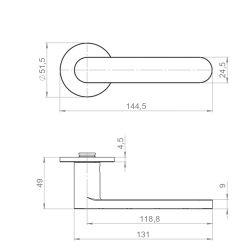 Ручка раздельная ARMADILLO SAVOIARDI R.YM MWSC-33 итальянский тисненный /62167/