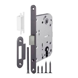 Замок межкомнатный под цилиндр FUARO PLASTIC P85C-50 GR графит /37501/